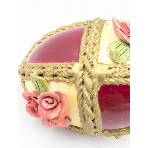 Dubrovnik Goose Egg Painted Raised Clay Russian Easter Christmas Ornament READ - Picture 12 of 12